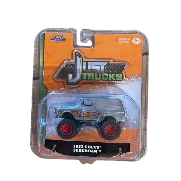 NEW! Jada Just Trucks 1957 Chevy Suburban Pick up Truck w/ Flames. 2017. diecast - Picture 1 of 2